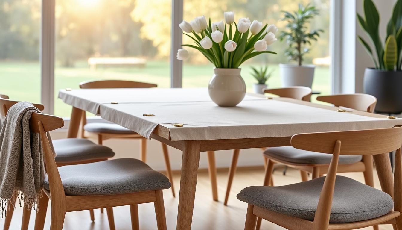 découvrez nos astuces scandinaves simples et efficaces pour maintenir votre nappe bien en place sur la table, même lors des repas animés.