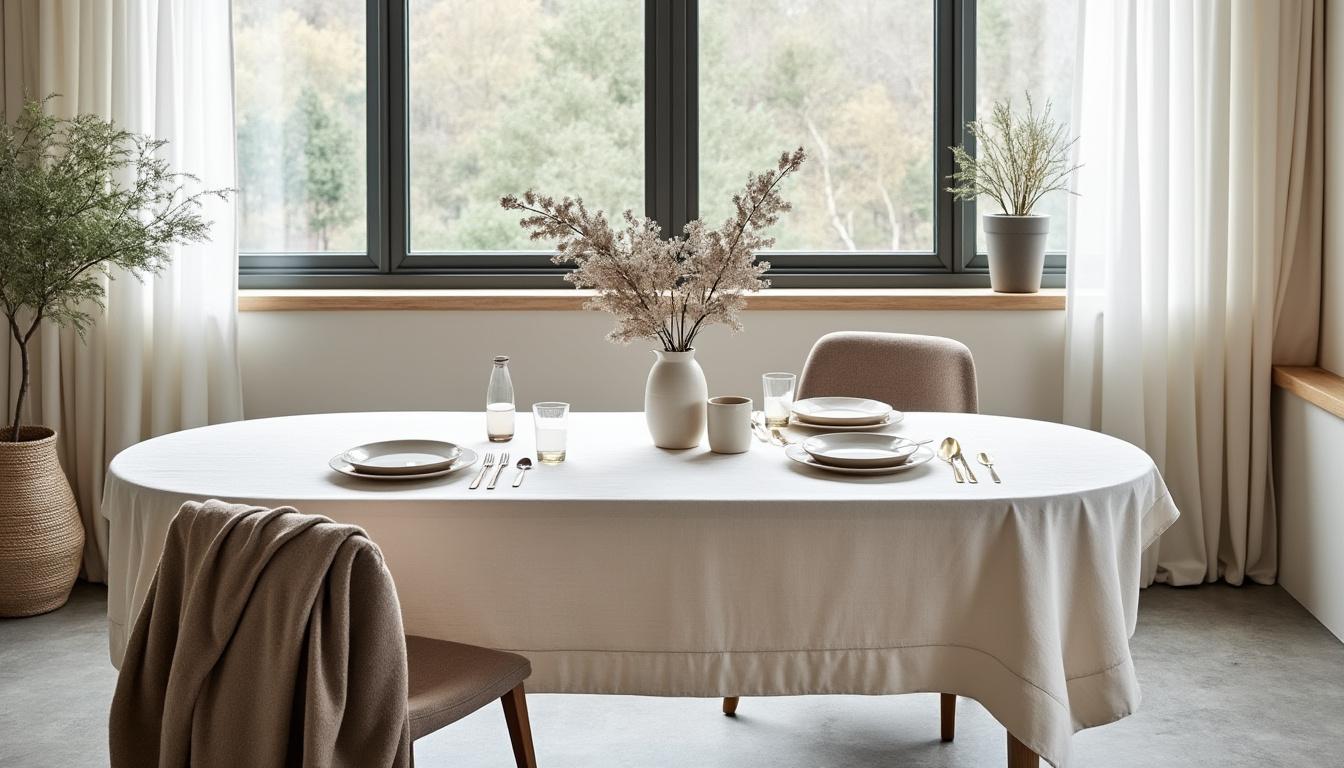 découvrez nos astuces scandinaves pour poser une nappe rectangulaire sur une table ovale et obtenir un rendu harmonieux et élégant.