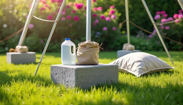 découvrez des astuces simples et économiques pour créer des poids efficaces et assurer la stabilité parfaite de votre tonnelle en toute sécurité.