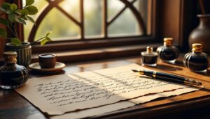 explorez l'art de la calligraphie la plus élégante au monde et laissez-vous séduire par la beauté et la finesse de chaque trait, révélant un savoir-faire exceptionnel et une tradition intemporelle.