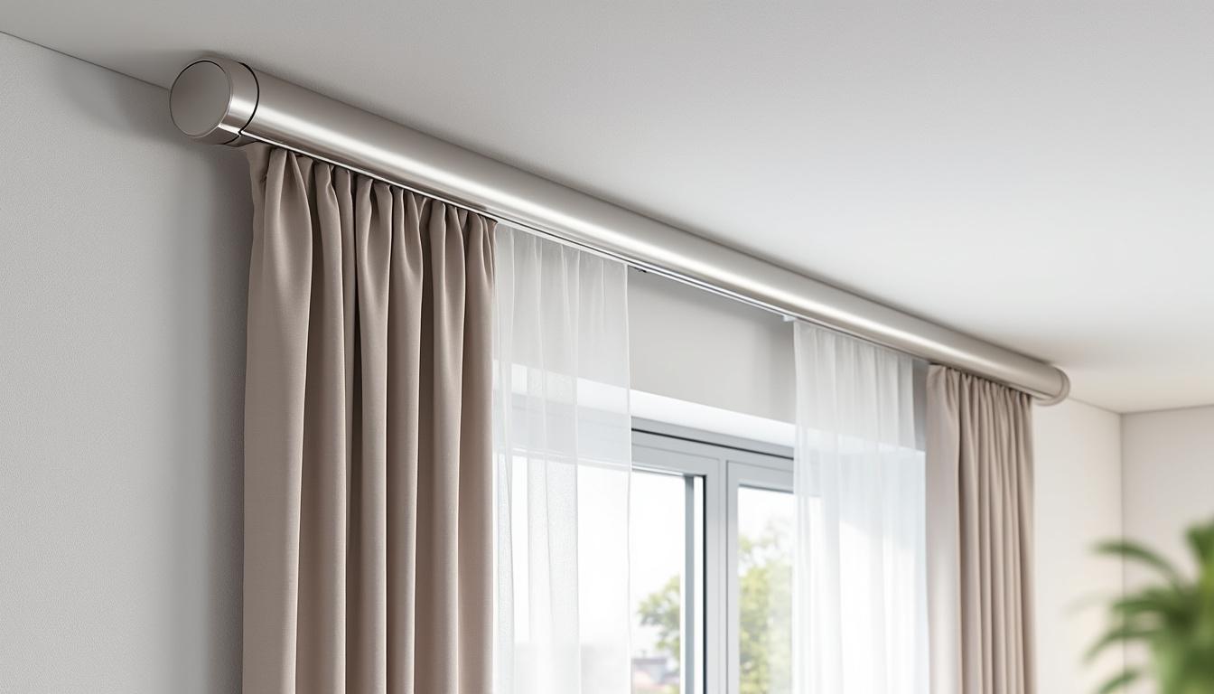découvrez la tringle à rideau discrète decorail en aluminium de 3 m, idéale pour un rail élégant et moderne, alliant robustesse et design épuré.