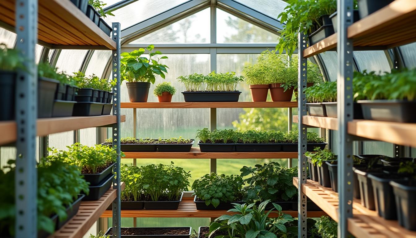 découvrez des solutions ingénieuses avec nos supports d'étagères pour optimiser l'organisation et l'espace de votre serre de jardin, et favoriser la croissance de vos plantes.