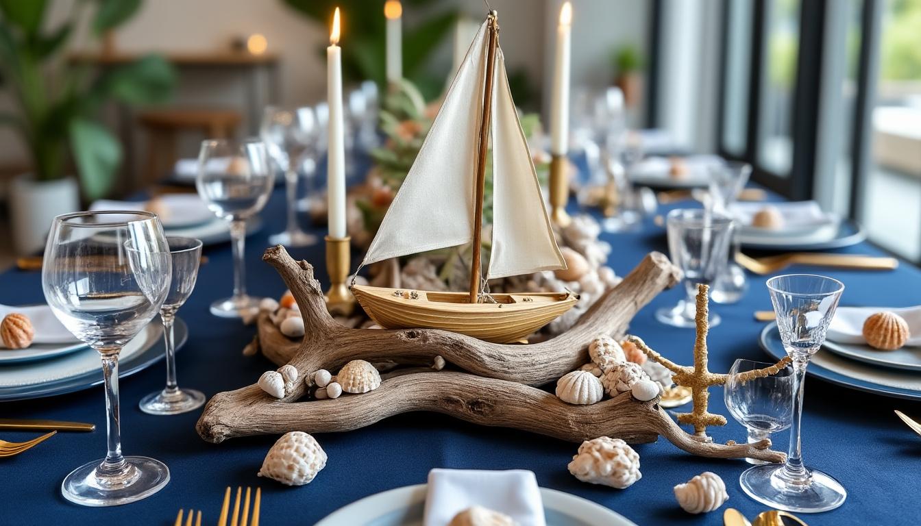 découvrez une table élégante au design raffiné, inspirée par les trésors mystérieux et magnifiques de la mer, pour sublimer votre intérieur avec une touche marine unique.