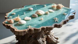 découvrez une table élégante, inspirée par les trésors de la mer, alliant design raffiné et ambiance marine pour sublimer votre intérieur.