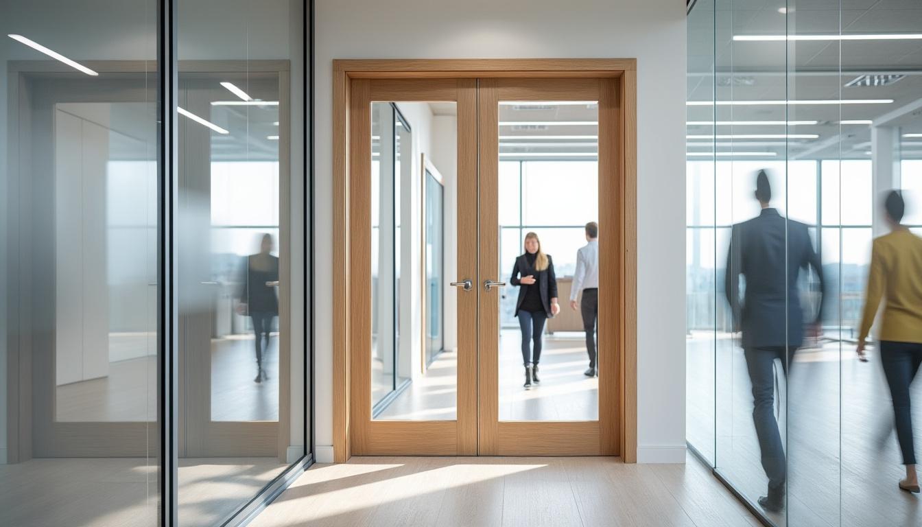 découvrez notre bloc porte vitré 2 vantaux, alliant design moderne et fonctionnalité optimale pour les espaces professionnels tertiaires. idéal pour créer des environnements lumineux et accueillants.