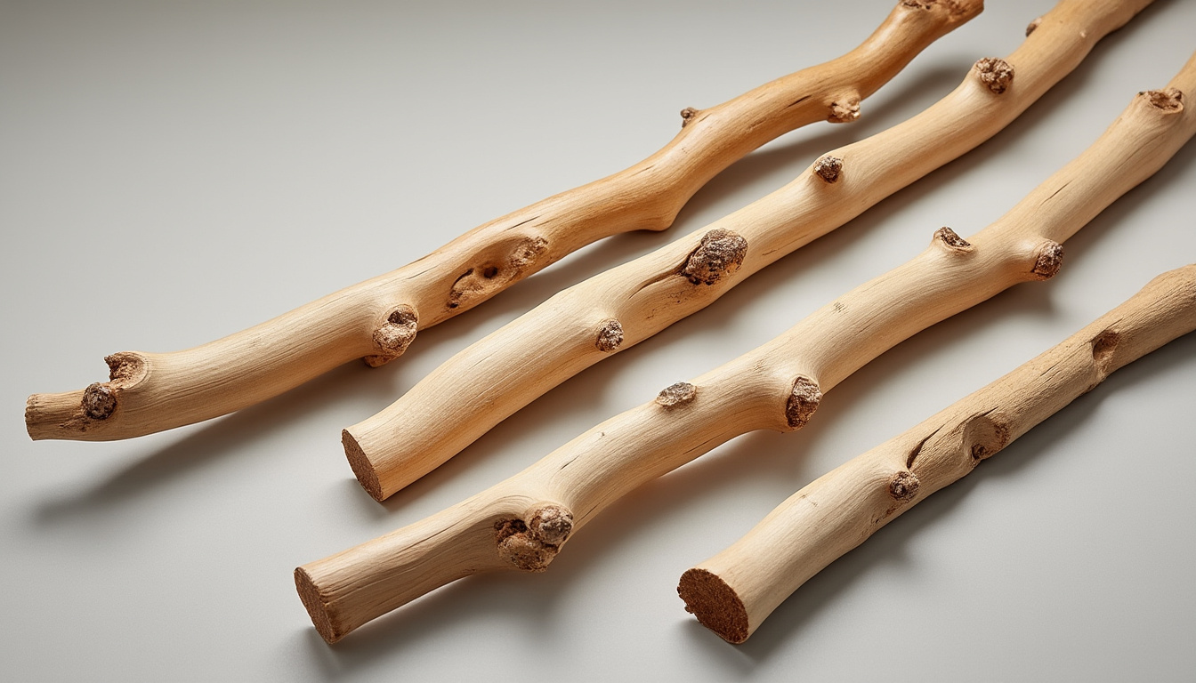 branches de bois écorcé de grande taille, mesurant de 100 à 180 cm, idéales pour vos projets de décoration, bricolage ou aménagement extérieur.