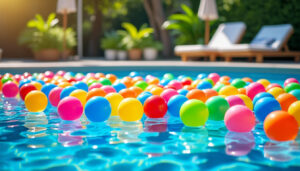 découvrez nos balles colorées incontournables pour égayer votre piscine et rendre vos moments de baignade encore plus fun et colorés.