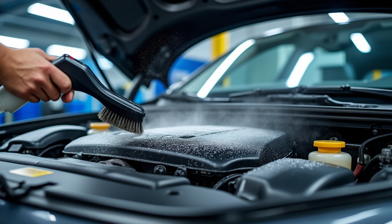 découvrez notre nettoyant détergent puissant spécialement formulé pour le compartiment moteur, éliminant efficacement la saleté et la graisse pour un moteur propre et performant.