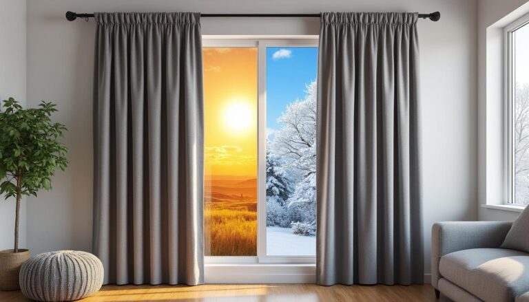 découvrez notre rideau thermique occultant, idéal pour isoler efficacement votre intérieur contre la chaleur en été et le froid en hiver, tout en garantissant une obscurité parfaite pour un confort optimal.