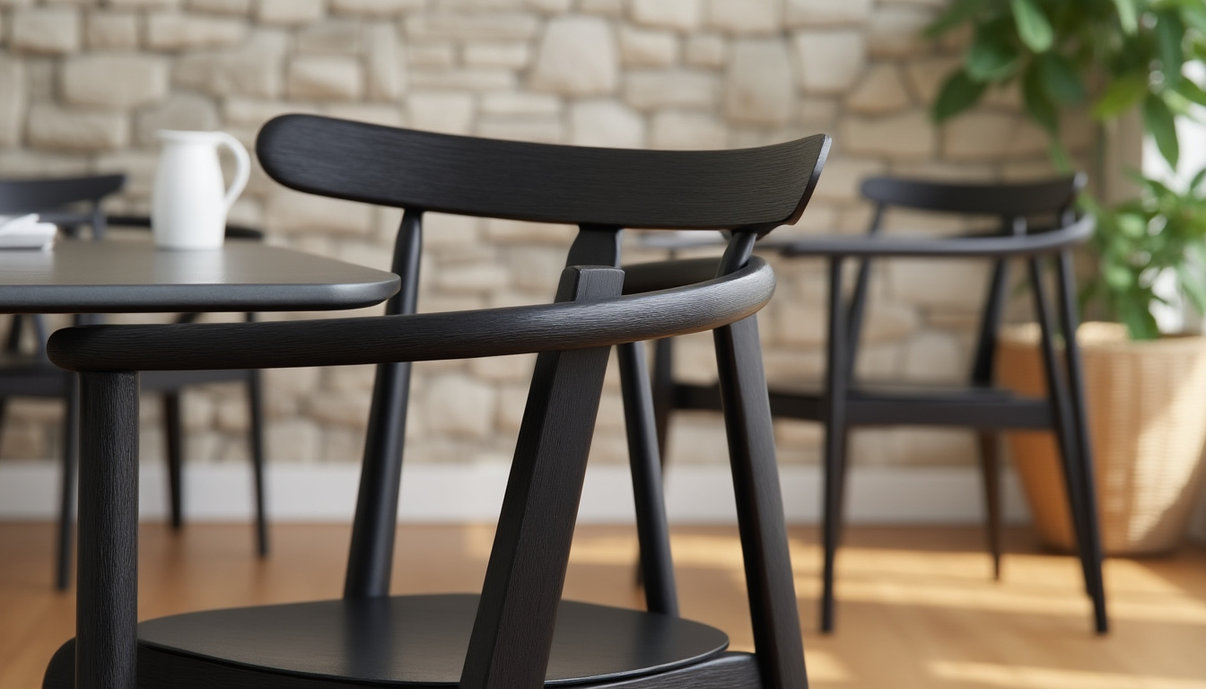 découvrez la chaise anta, une élégante assise en teck noir dotée d'accoudoirs, alliant style et confort naturel pour sublimer votre intérieur ou jardin.