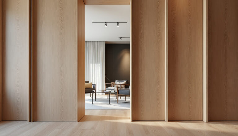 découvrez la conception sur mesure d'un claustra en chêne massif réalisé par menuiserie md à marseille, idéal pour séparer élégamment les espaces d'un client à allauch.
