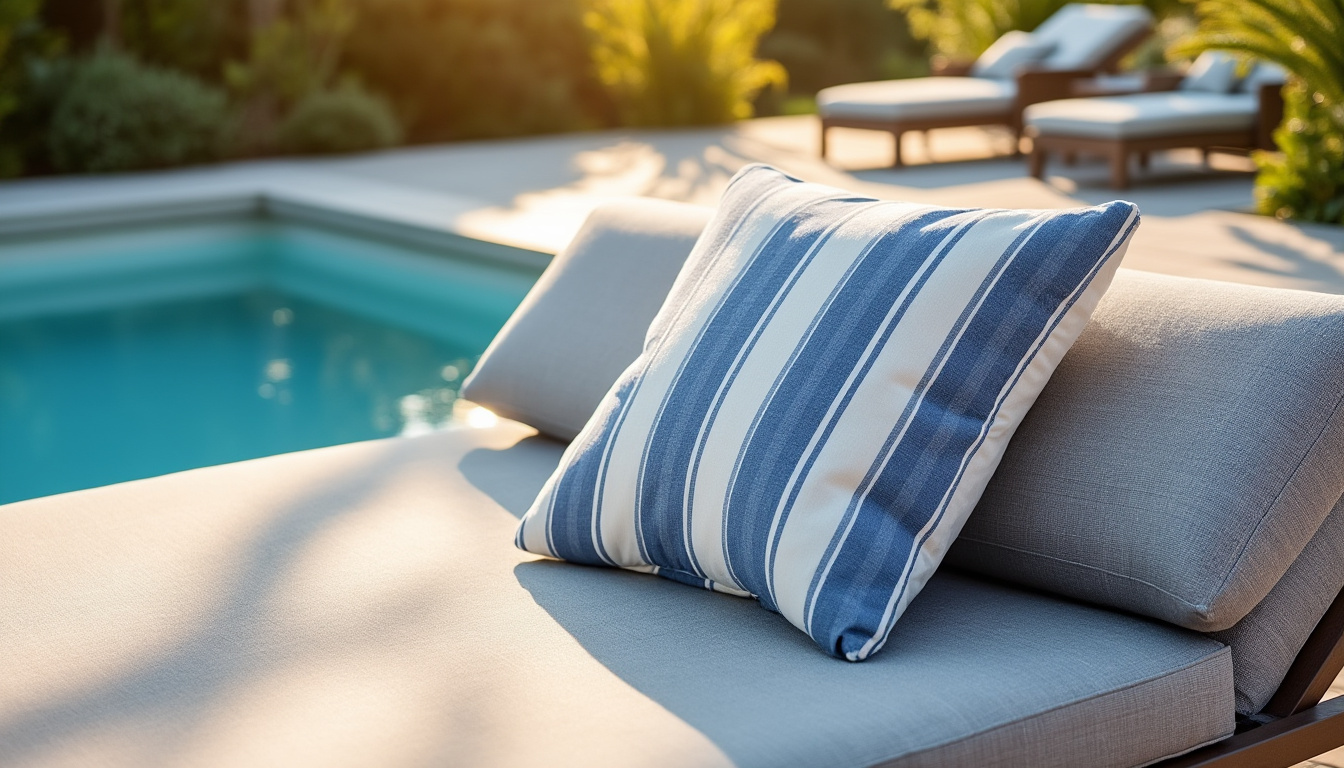 découvrez notre coussin de bain aux rayures bayadères bleu et blanc, idéal pour un bain ensoleillé et détente absolue.