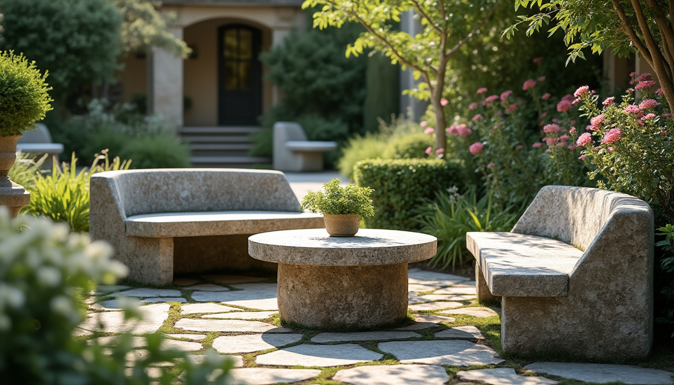 découvrez notre collection élégante de bancs et tables de jardin en pierre de taille, alliant robustesse et style intemporel pour sublimer vos espaces extérieurs.