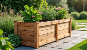 découvrez notre jardinière xxl en bois aux dimensions généreuses de 300 x 112,5 x 45 cm, idéale pour accueillir vos plantations grand format et embellir votre espace extérieur avec élégance.