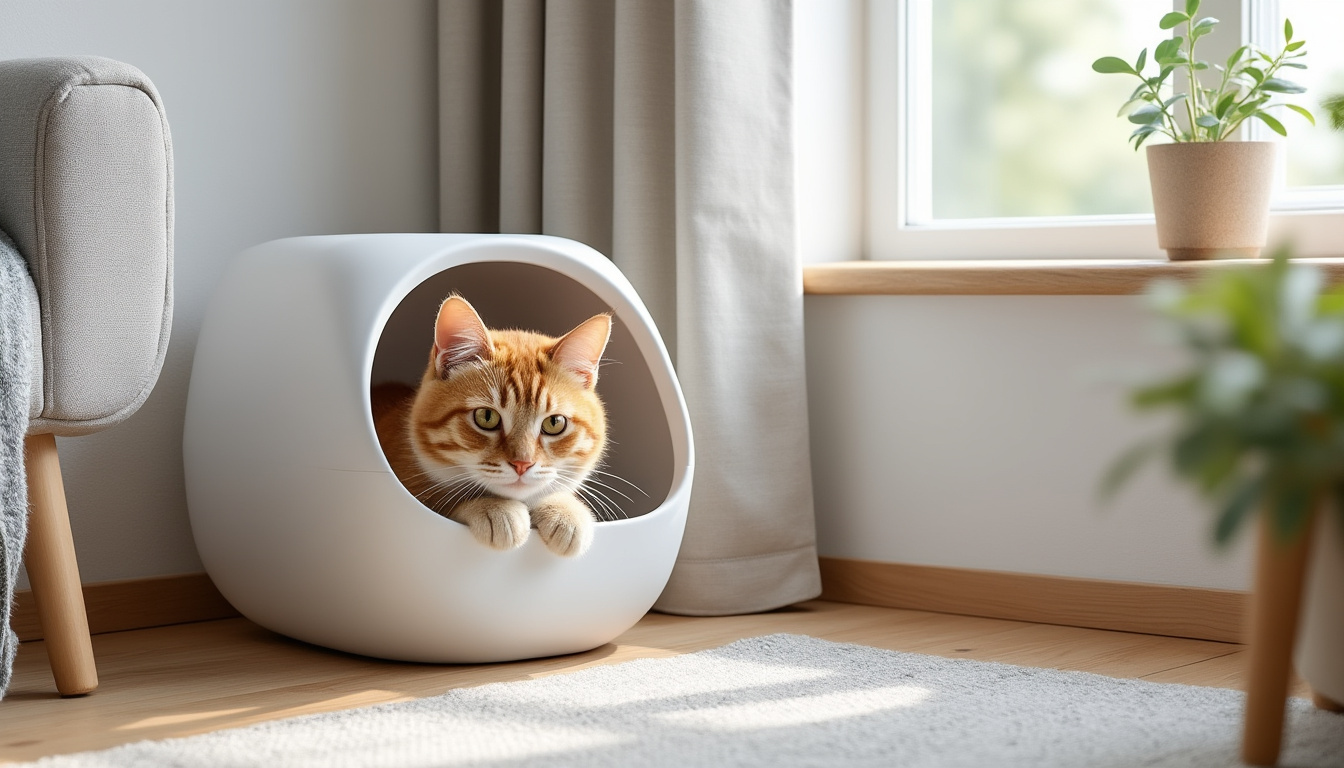 découvrez notre litière design et élégante, la maison de toilette parfaite alliant style et confort pour le bien-être de votre chat.