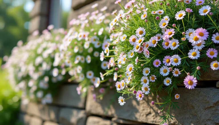 découvrez la pâquerette des murailles 'profusion' (erigeron karvinskianus), une plante élégante et florale idéale pour habiller et embellir vos murs avec finesse et couleur.