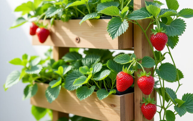 découvrez notre jardinière en escalier de 3 m spécialement conçue pour vos fraisiers. optimisez votre récolte en utilisant un espace compact de 0,75 x 0,65 m, idéal pour les petits jardins et balcons.